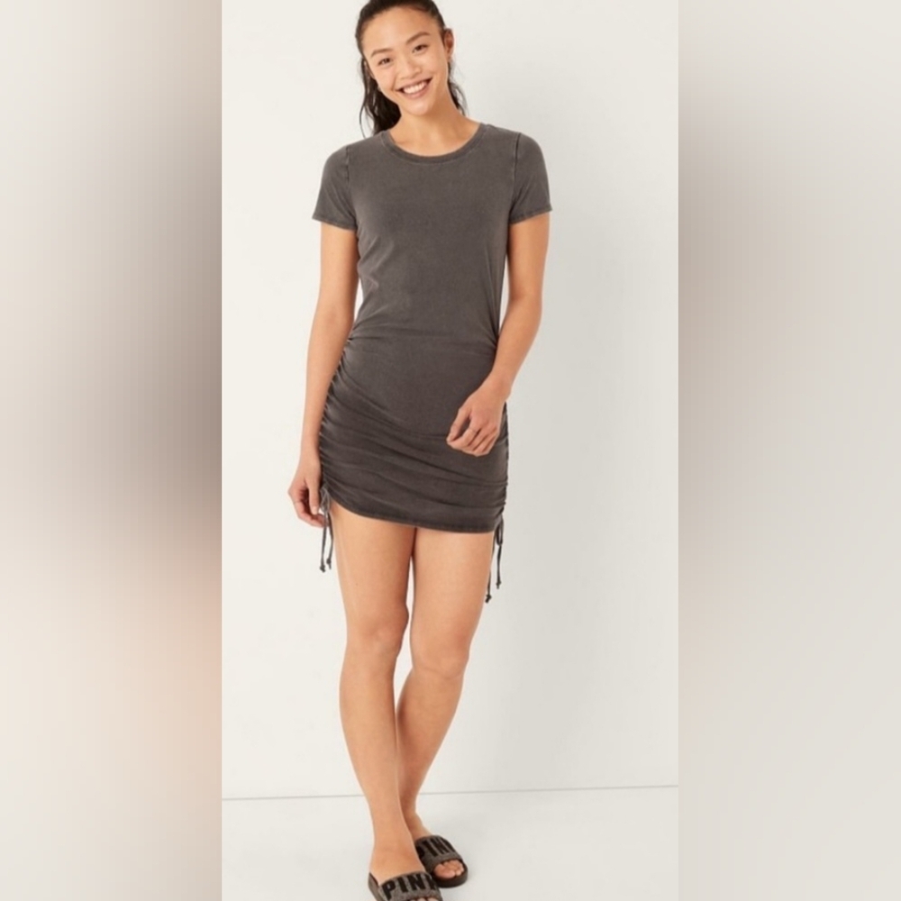 VICTORIAS SECRET PINK, SHORT SLEEVE RUCHED DRESS. XS. NEW WITH TAGS. - Picture 10 of 10